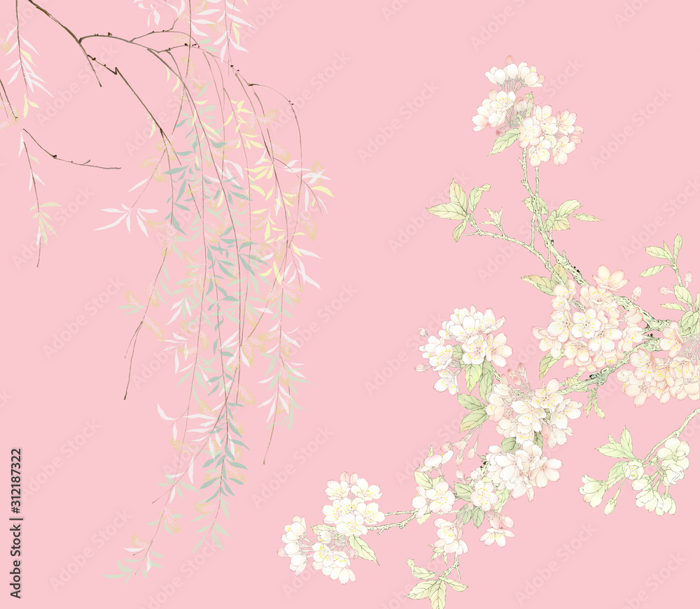 Watercolor flower, background pattern, wallpaper design Watercolor flower, background pattern, wallpaper design