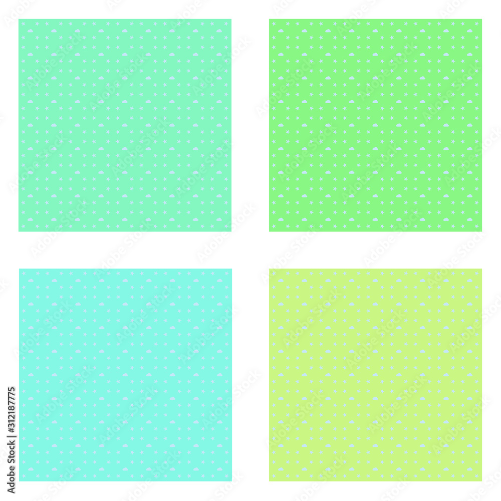 Green set pastel baby pattern background textures vector illustration graphic design 