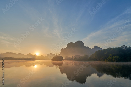 a morning scenery of Nong Thale in Krabi, Thailand.
