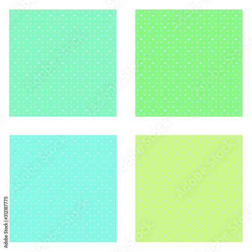 Green set pastel baby pattern background textures vector illustration graphic design 