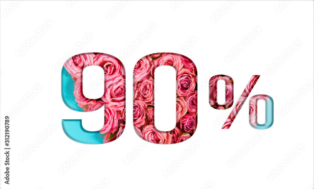 Valentine's day sale banner. Promotion of the poster sale or 90 percent discount for sale in the store Valentine's day sale banner. Promotion of the poster sale or 90 percent discount for sale in the store