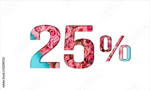 Valentine's day sale banner. Promotion of the poster sale or 25 percent discount for sale in the store