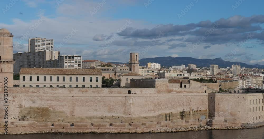 Fort Saint-Jean and the Vieux-Port,Marseille,Bouches-du-Rône,France. Fort Saint-Jean and the Vieux-Port,Marseille,Bouches-du-Rône,France.