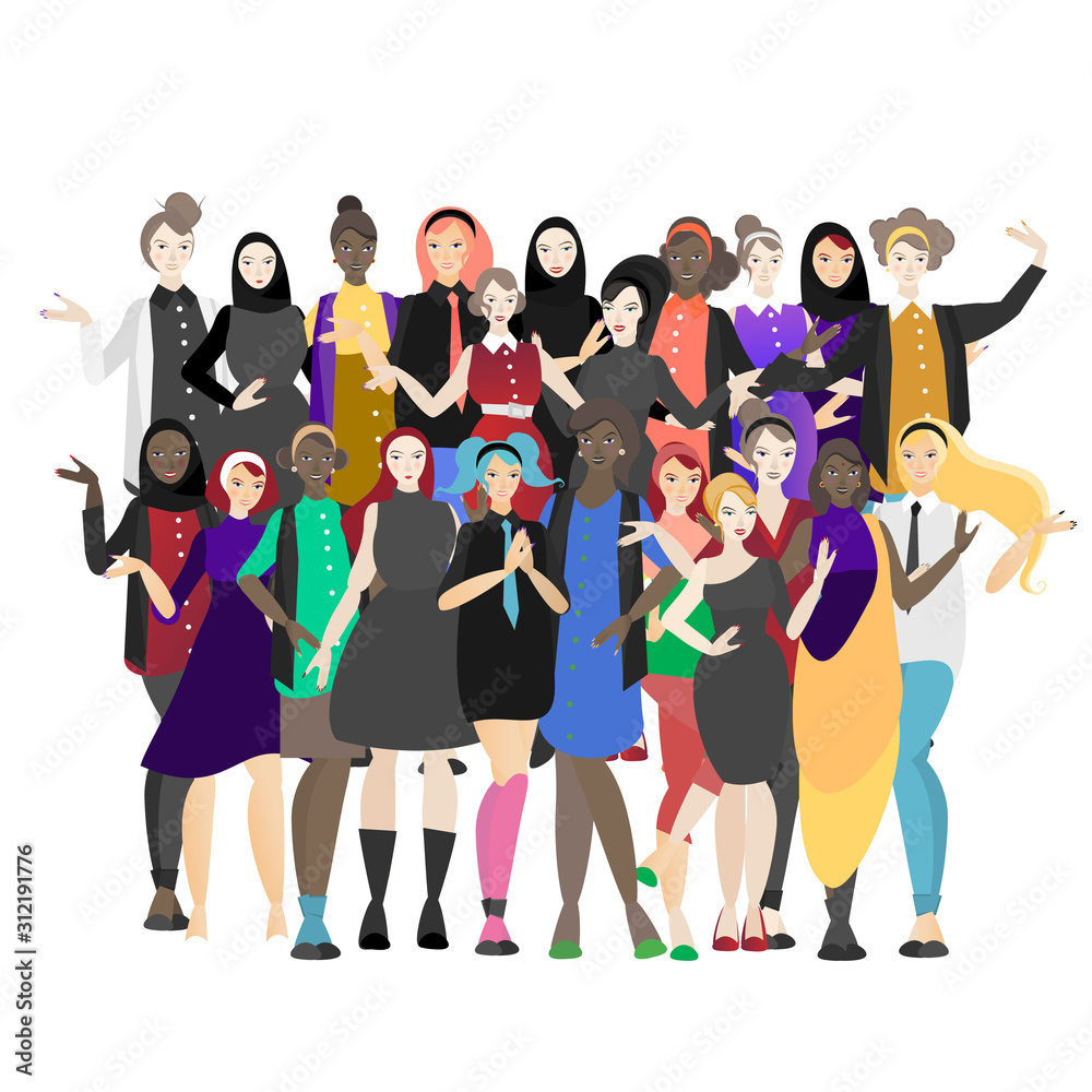 Different women. Various international females form around the world.