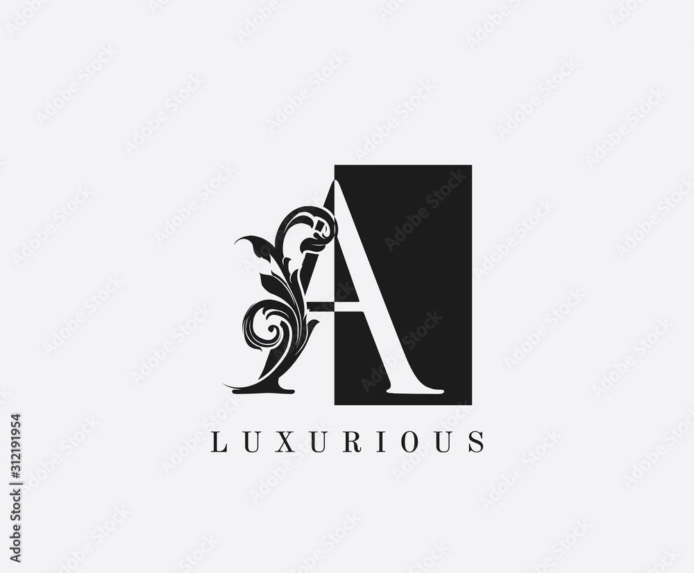 A Letter Logo. Black and White Z With Classy Leaves Shape design perfect for fashion, Jewelry, Beauty Salon, Cosmetics, Spa, Hotel and Restaurant Logo.