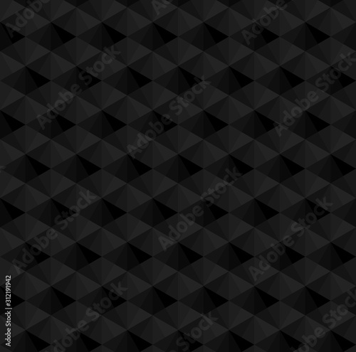 Black diamond fabric or zigzag background vector. Rhombus and triangle repeating pattern background.