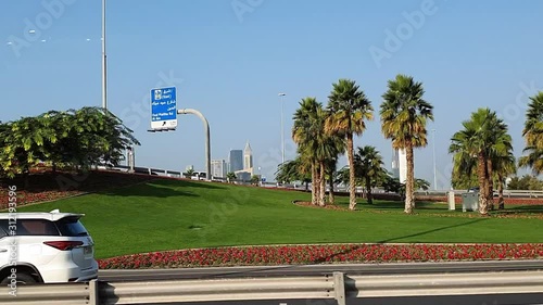 cars driving on road in Dubai to jabel hafeet al alin photo