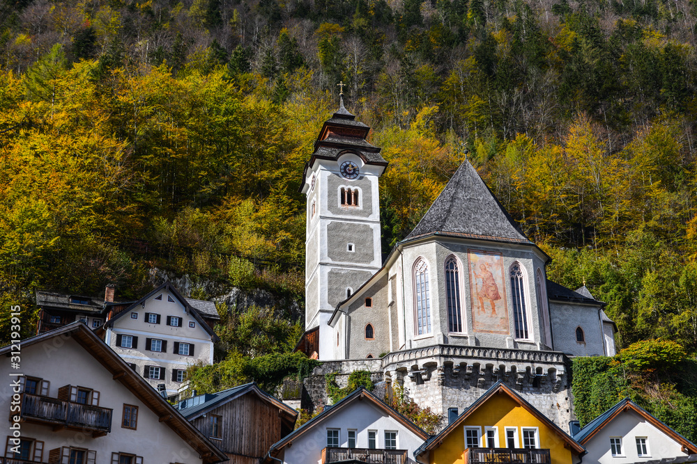 Old buildings in Hallstatt, Austria Old buildings in Hallstatt, Austria