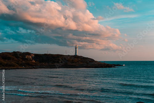 A lighthouse in the distance