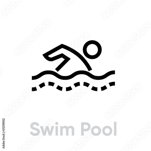 Swim Pool sport icons