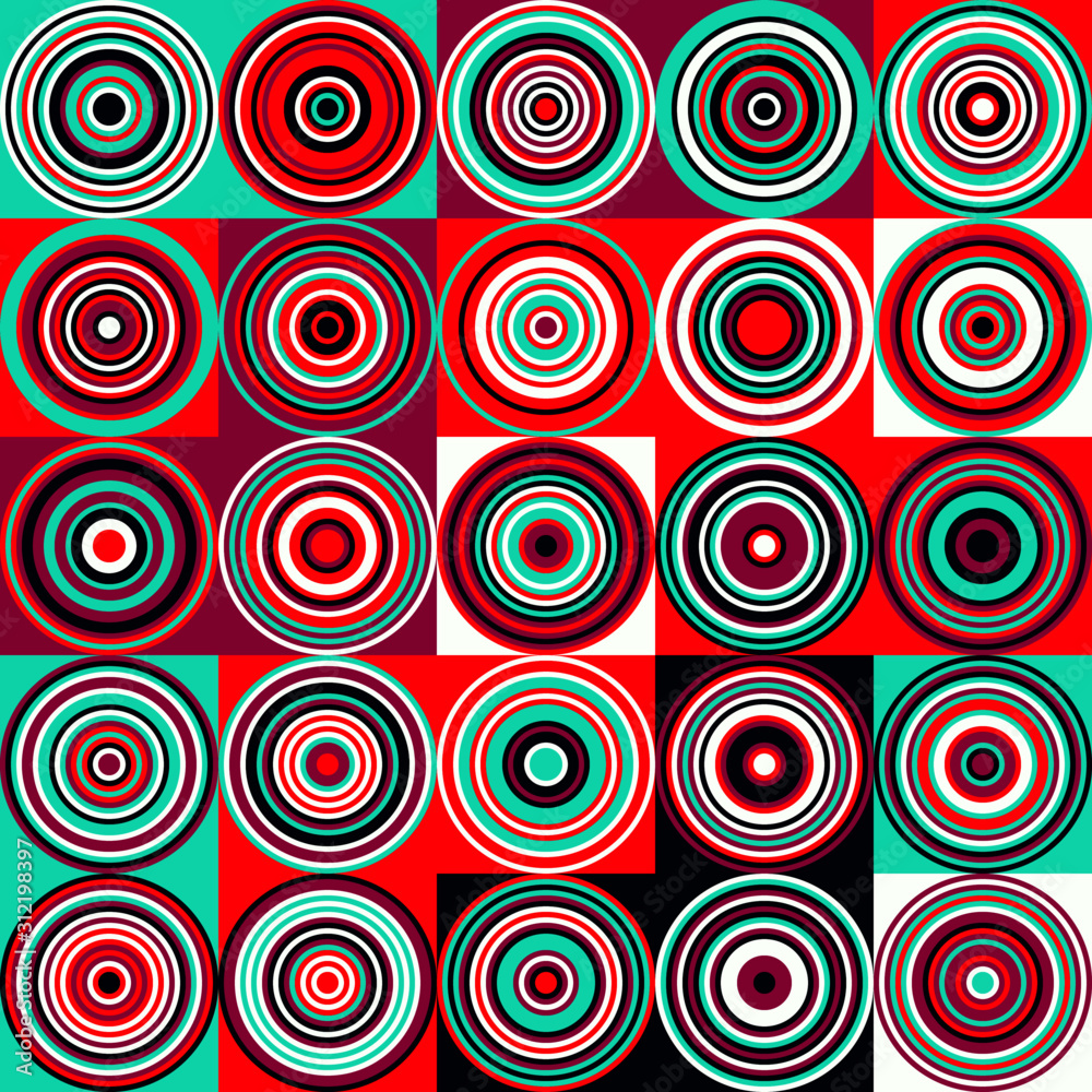 Pattern with random colored Circles Generative Art background illustration