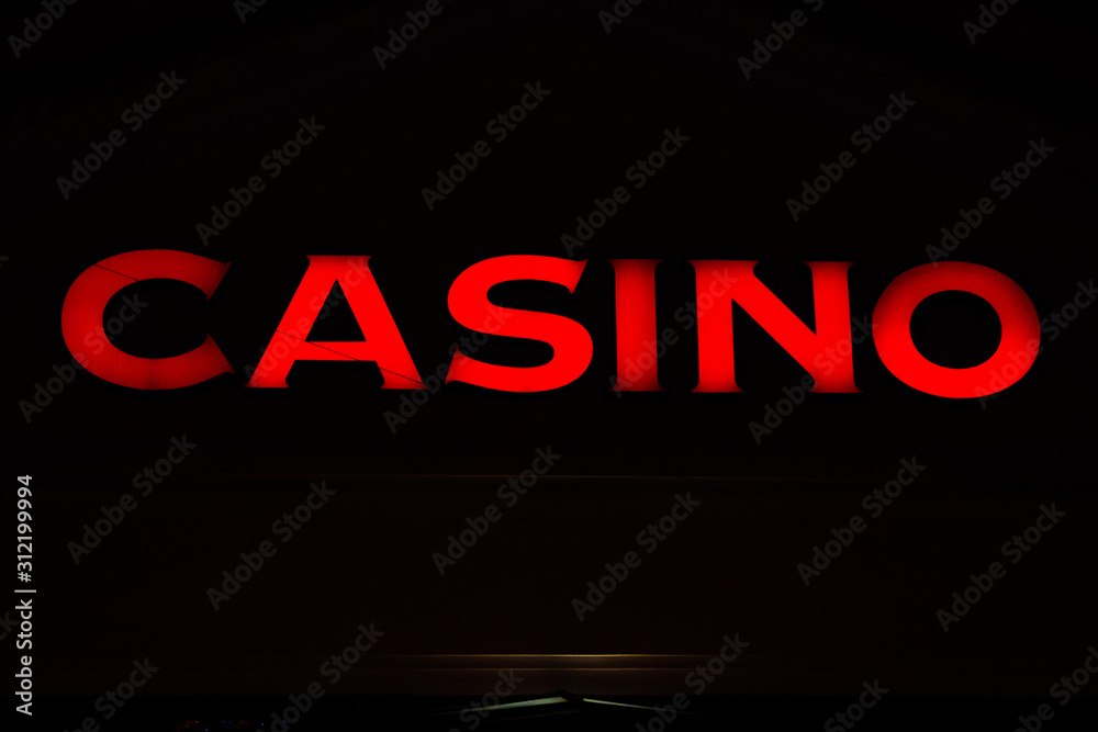Casino sign in different colors