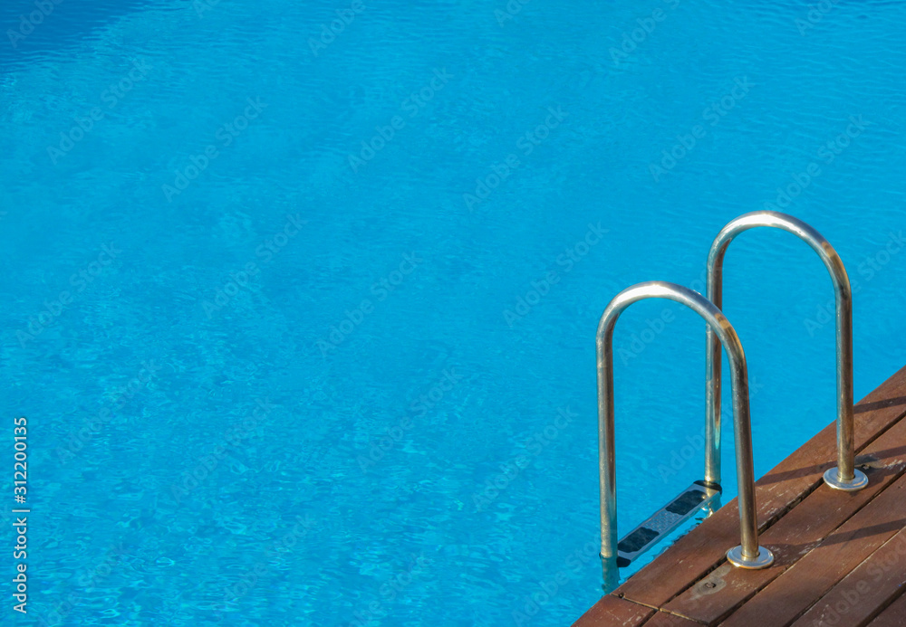 Swimming pool, pool water, blue, stairs, no people, nopeople, empty, space, summer, holiday, holidays, color, colorful