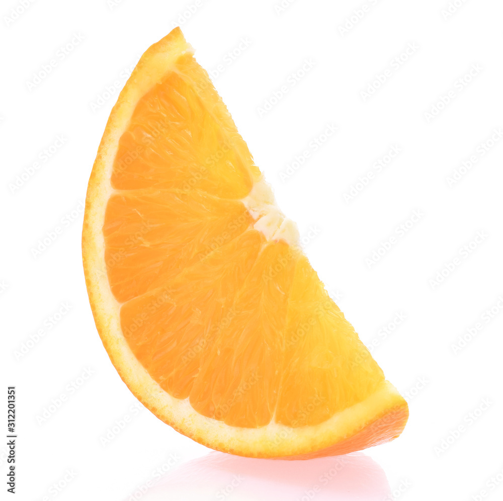 Orange part cutted off isolated on white Orange part cutted off isolated on white