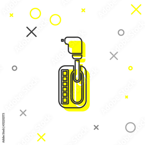 Grey line Gear shifter icon isolated on white background. Transmission icon.  Vector Illustration