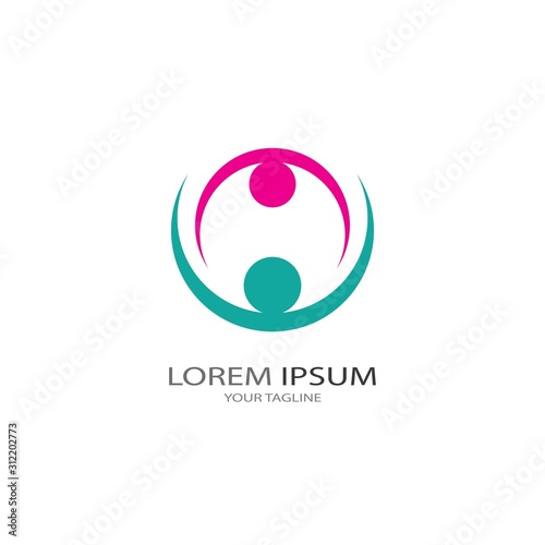 Adoption and community care Logo template vector icon