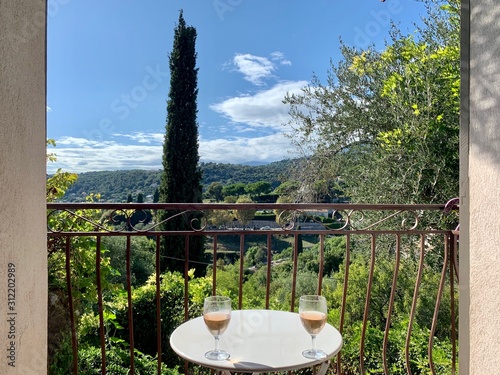 Wine for Two on a French Balcony