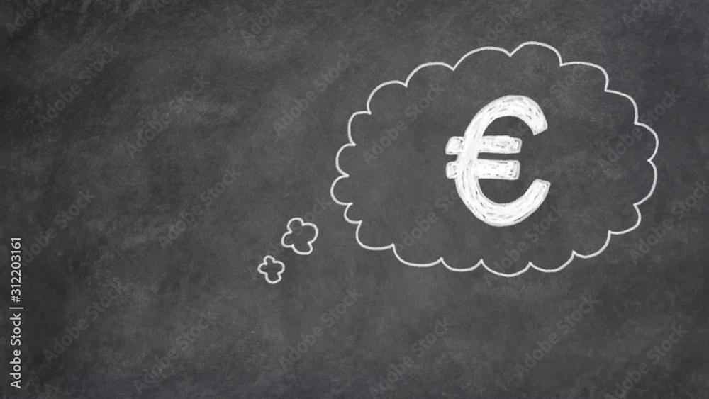 Gedankenblase Animation Euro Geld