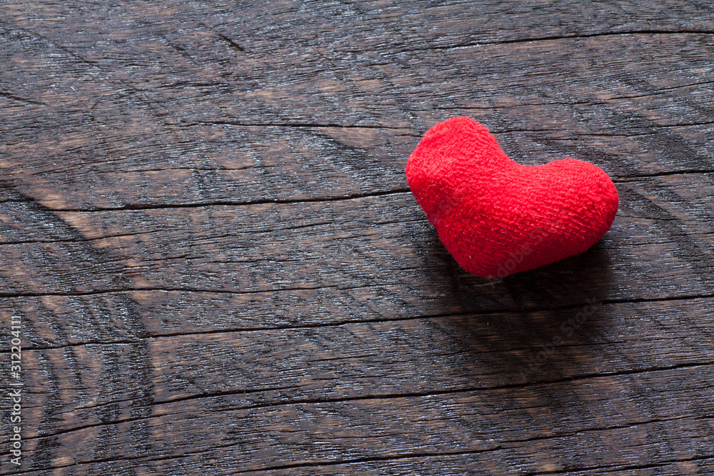 Fototapeta premium Conceptual : Wood background with hearts