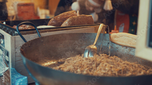 Canvas Print Prague, Czech Republic - December 24, 2016: Tasty street food