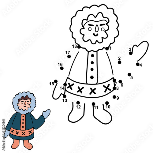 Connect the dots and draw a funny north man