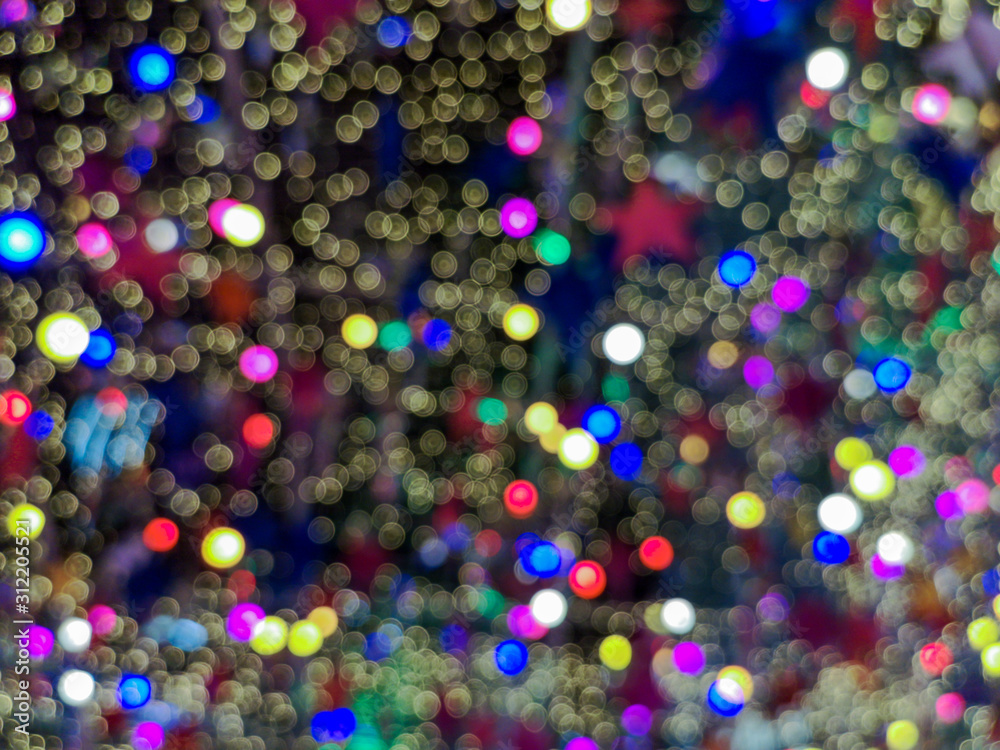 Colorful abstract blurred bokeh  lights in background.Multi color bokeh background.