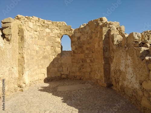 Masada National Park, Israel December 23th 2019 - Masada is a fortification at Judean Desert built by Herode The Great, in the Dead Sea, where happened the mass suicide of the 960 Sicarii rebels and t