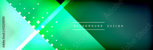 Abstract background - squares and lines composition created with lights and shadows. Technology or business digital template