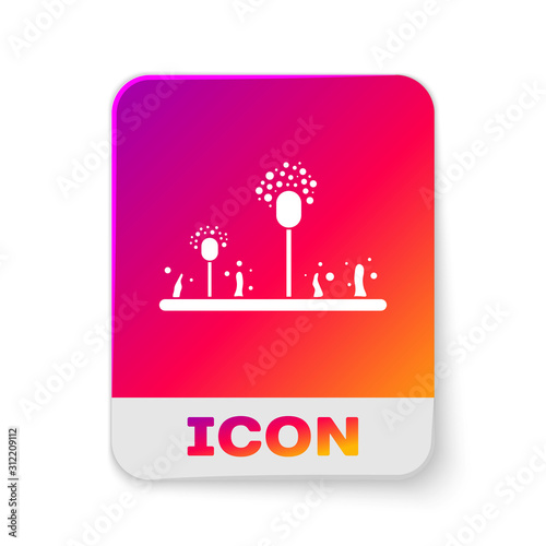White Mold icon isolated on white background. Rectangle color button. Vector Illustration