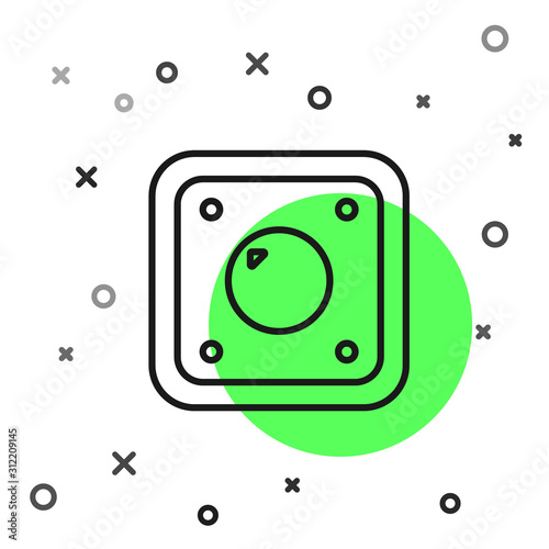 Black line Electric light switch icon isolated on white background. On and Off icon. Dimmer light switch sign. Concept of energy saving. Vector Illustration