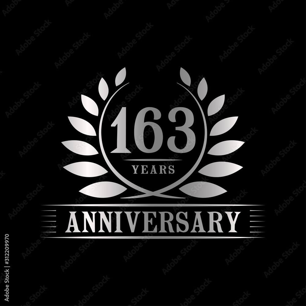 163 years logo design template. Anniversary vector and illustration template. 163 years logo design template. Anniversary vector and illustration template.