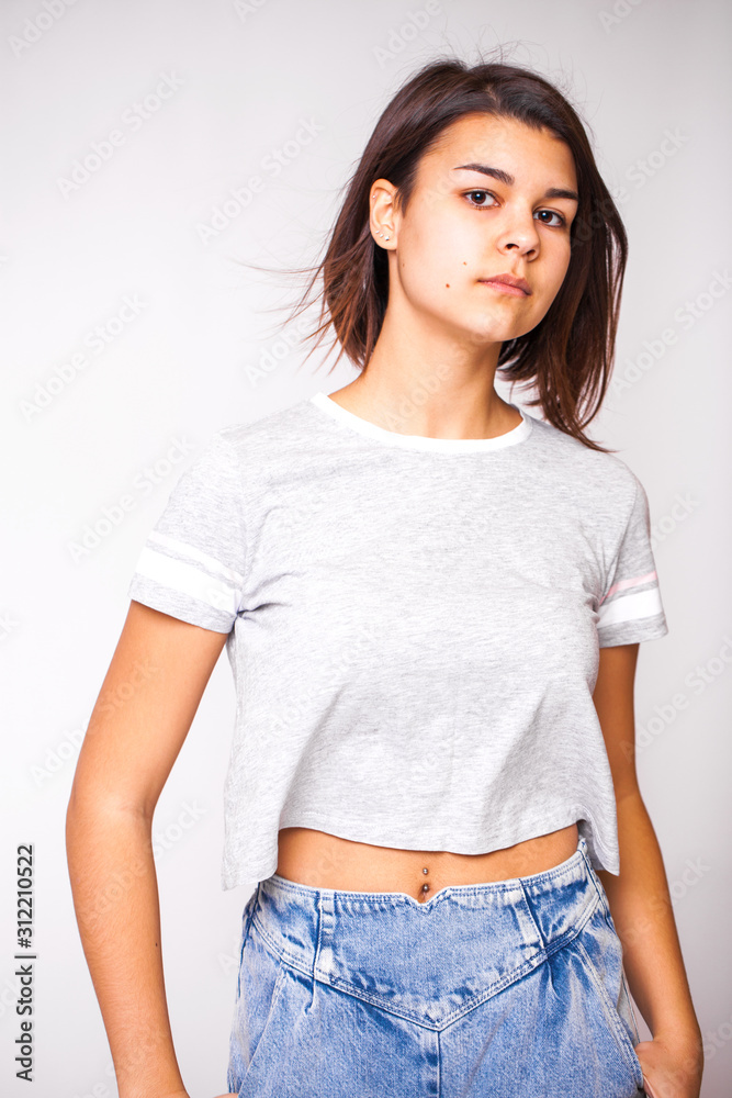 Portrait close up of young beautiful brunette model Portrait close up of young beautiful brunette model
