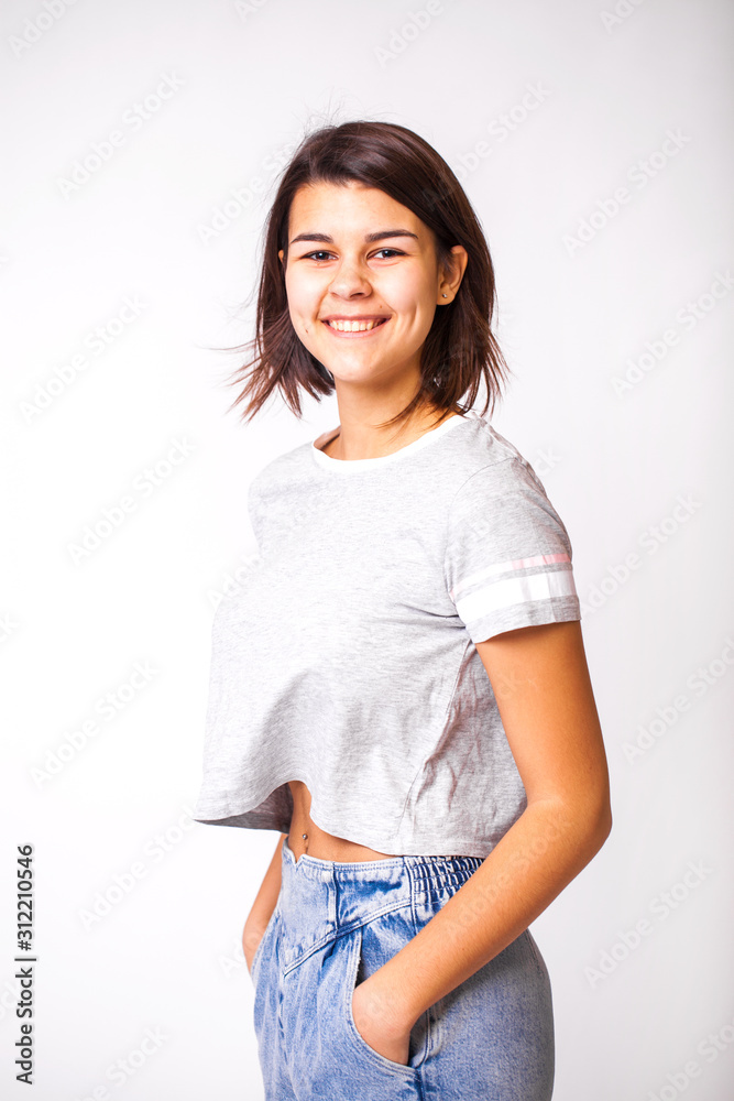 Portrait close up of young beautiful brunette model Portrait close up of young beautiful brunette model
