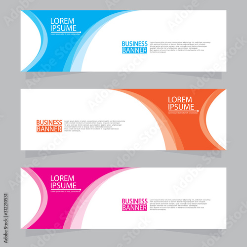 Vector abstract design web banner template. Web Design Elements - Header Design. Abstract geometric web banner template on grey background.Modern banner.