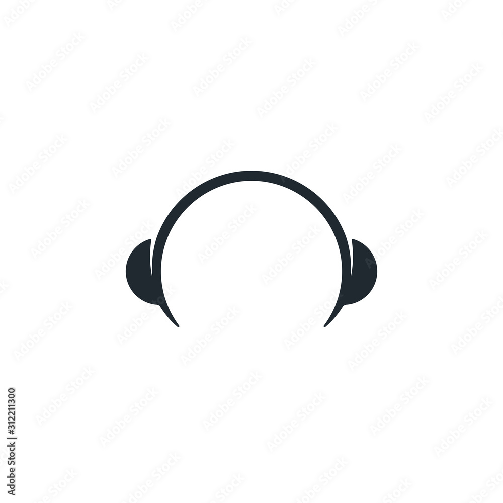Headphones flat icon music symbol Headphones flat icon music symbol