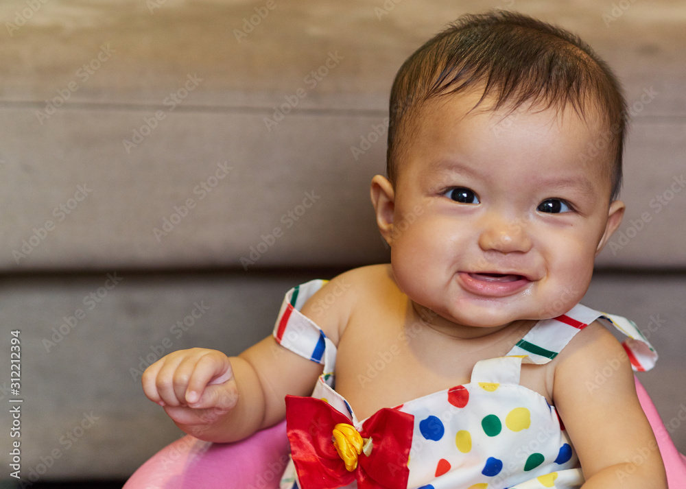 Closeup portrait, A baby girl smiling girl, toddler. Closeup portrait, A baby girl smiling girl, toddler.