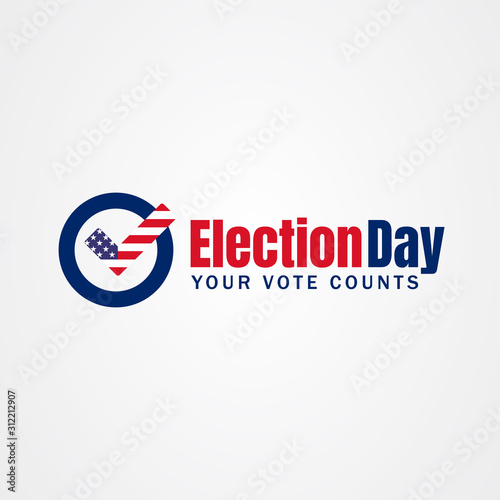 2020 United States of America presidential election day vote banner.