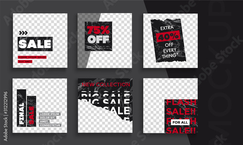Sale banner layout design. Set of social media web banners for shopping, sale, product promotion. 