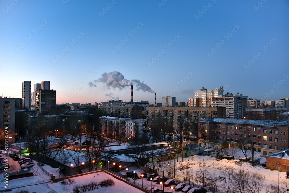 Obraz premium The urban landscape of a small sleeping area in the city