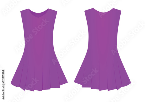 Purple woman dress. vector illustration