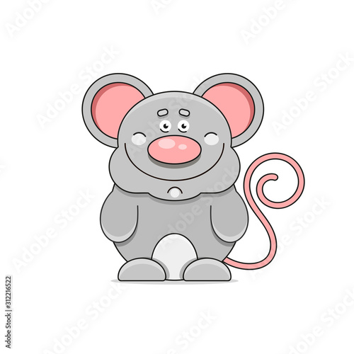 House Mouse - Illustration Isolated on White Background