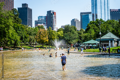 Sunny day in Boston common , one of the most famous park in town , Boston , Massachusetts , United States of America photo