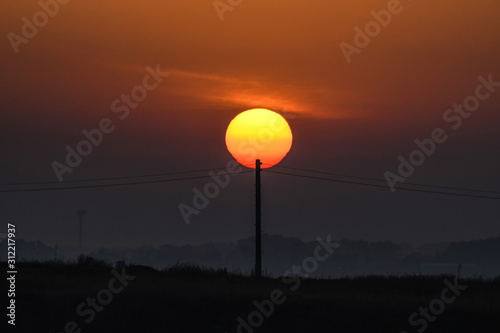 The sunrise of the Gimje Plain in South Korea photo