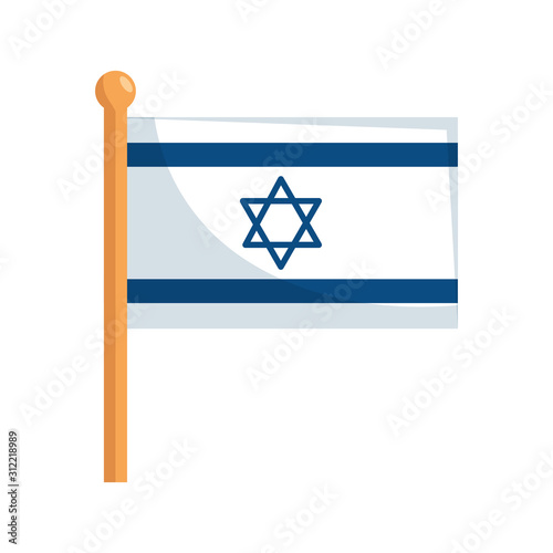 flag israel patriotic isolated icon vector illustration design