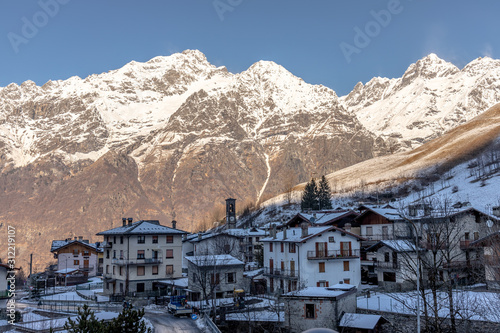 village of Lizzola in Lombardy, bergamo during winter