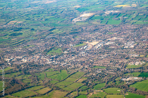 Aerial view of Horsham, East Sussex, UK photo