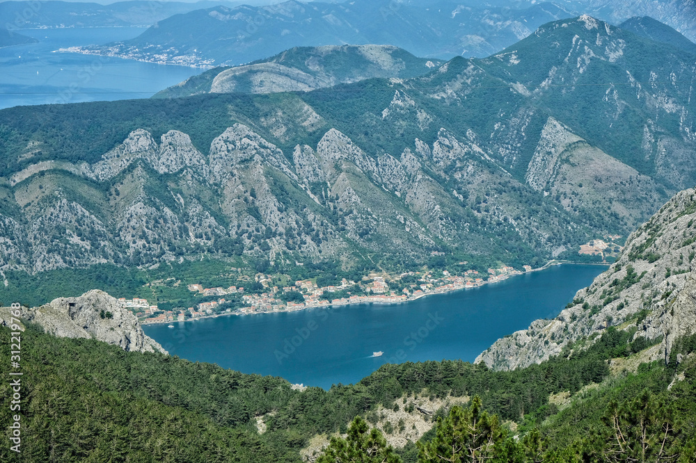 Kotor Bay in Medditerrean sea, Montenegro