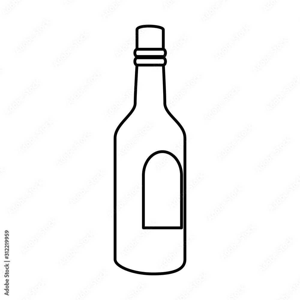 bottle of wine line style icon vector illustration design bottle of wine line style icon vector illustration design