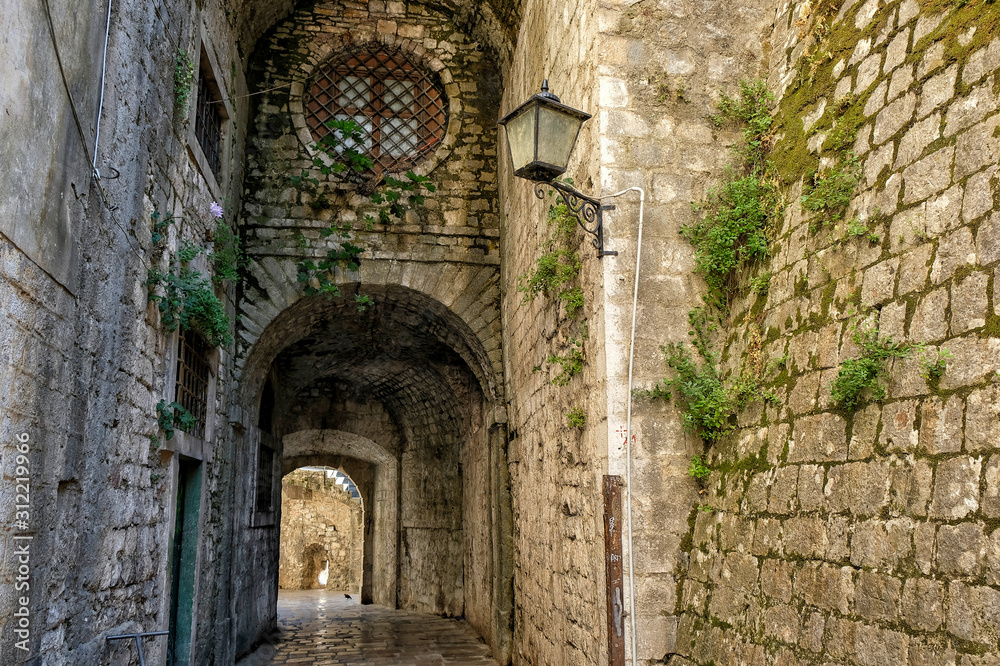 Entrance into the old town Kotor in Montenegro.