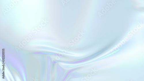 3D render beautiful folds of white silk in full screen, like a beautiful clean fabric background. Simple soft background with smooth folds like waves on a liquid surface. Nacre 17